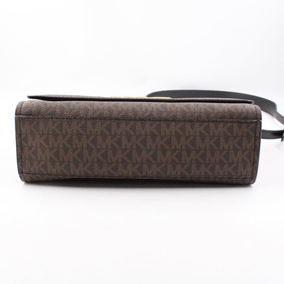 NWT Michael Kors Mimi Medium Logo Messenger Bag in Brown Coated Canvas - Picture 5 of 12